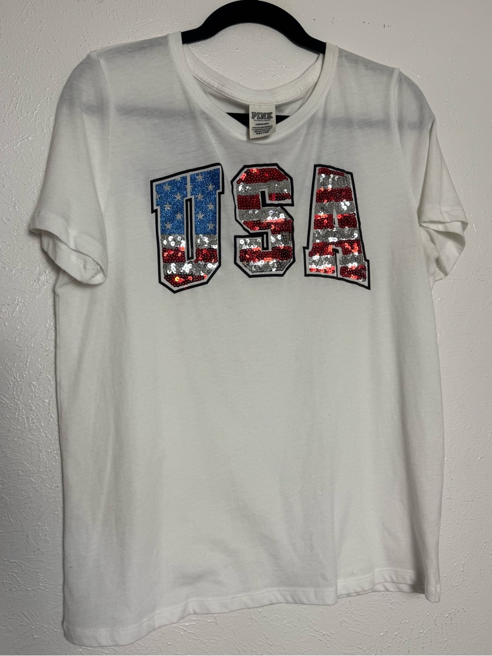 Victorias Secret PINK USA Sequins T-shirt
